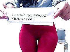 Cameltoe leggings rouge claudiahotpants